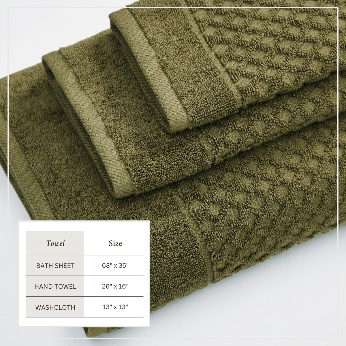 Cotton Diamond Waffle Weave Bath Towel Set – Grayson Collection – view 86