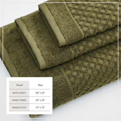 Cotton Diamond Waffle Weave Bath Towel Set – Grayson Collection – view 86