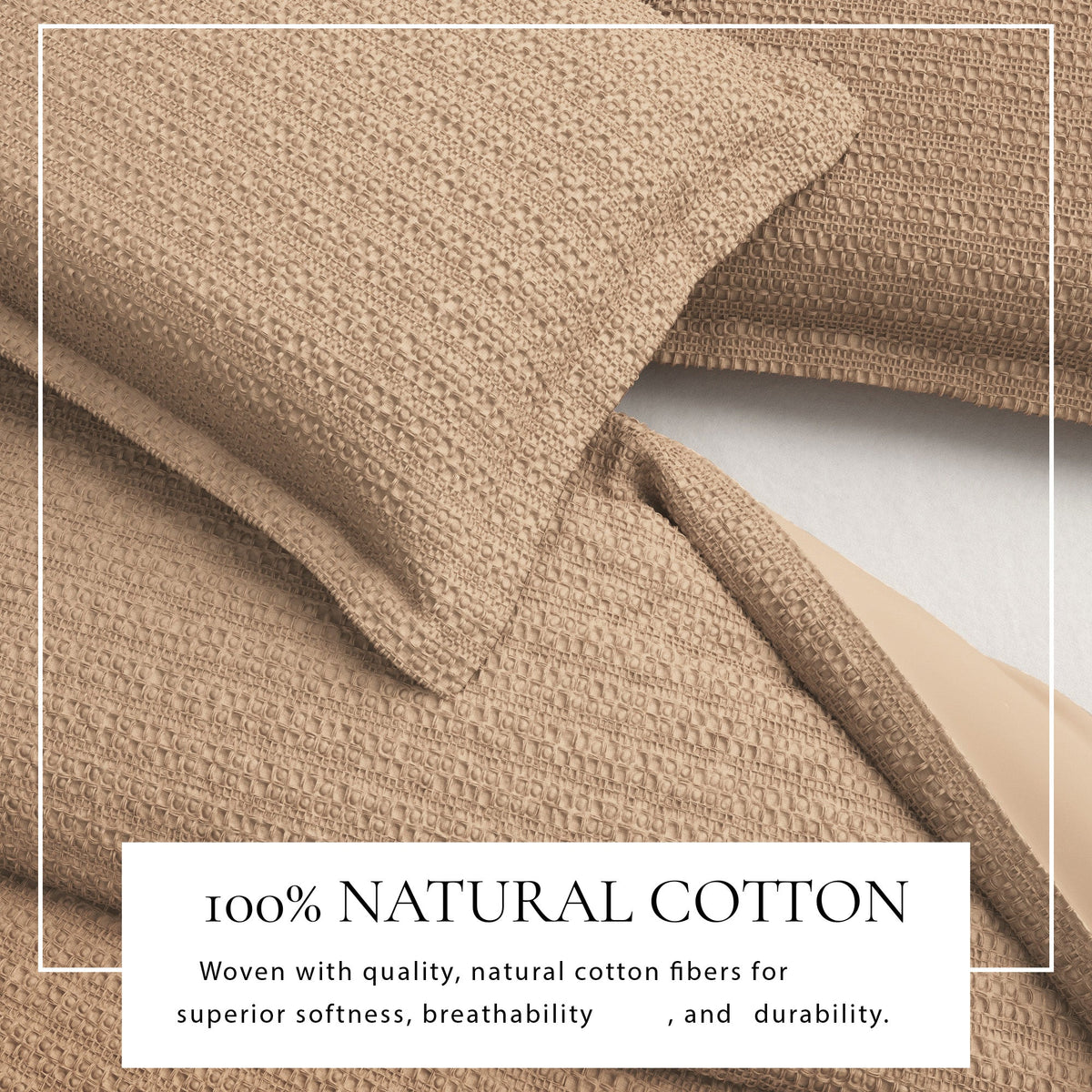 Cotton Honeycomb Waffle Weave Duvet Cover Set – Mattea Collection – view 14