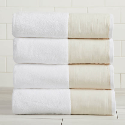 Priya Collection Cotton 6-Piece Towel Set with Linen-Like Border – view 13