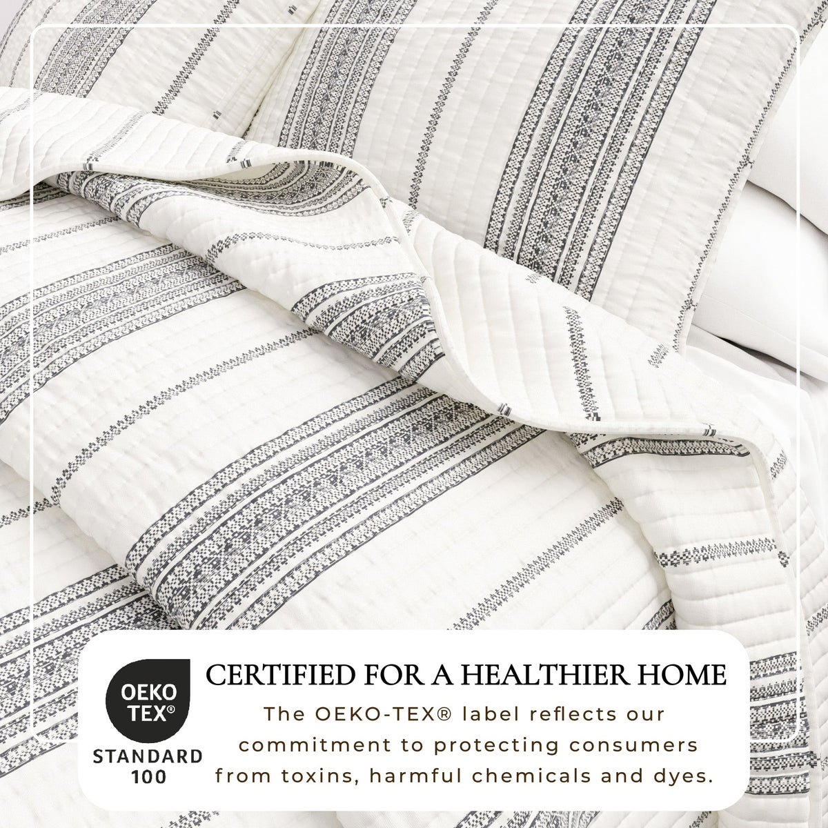 Classic Farmhouse Stripe Reversible Quilt Set – Wesley Collection – view 20