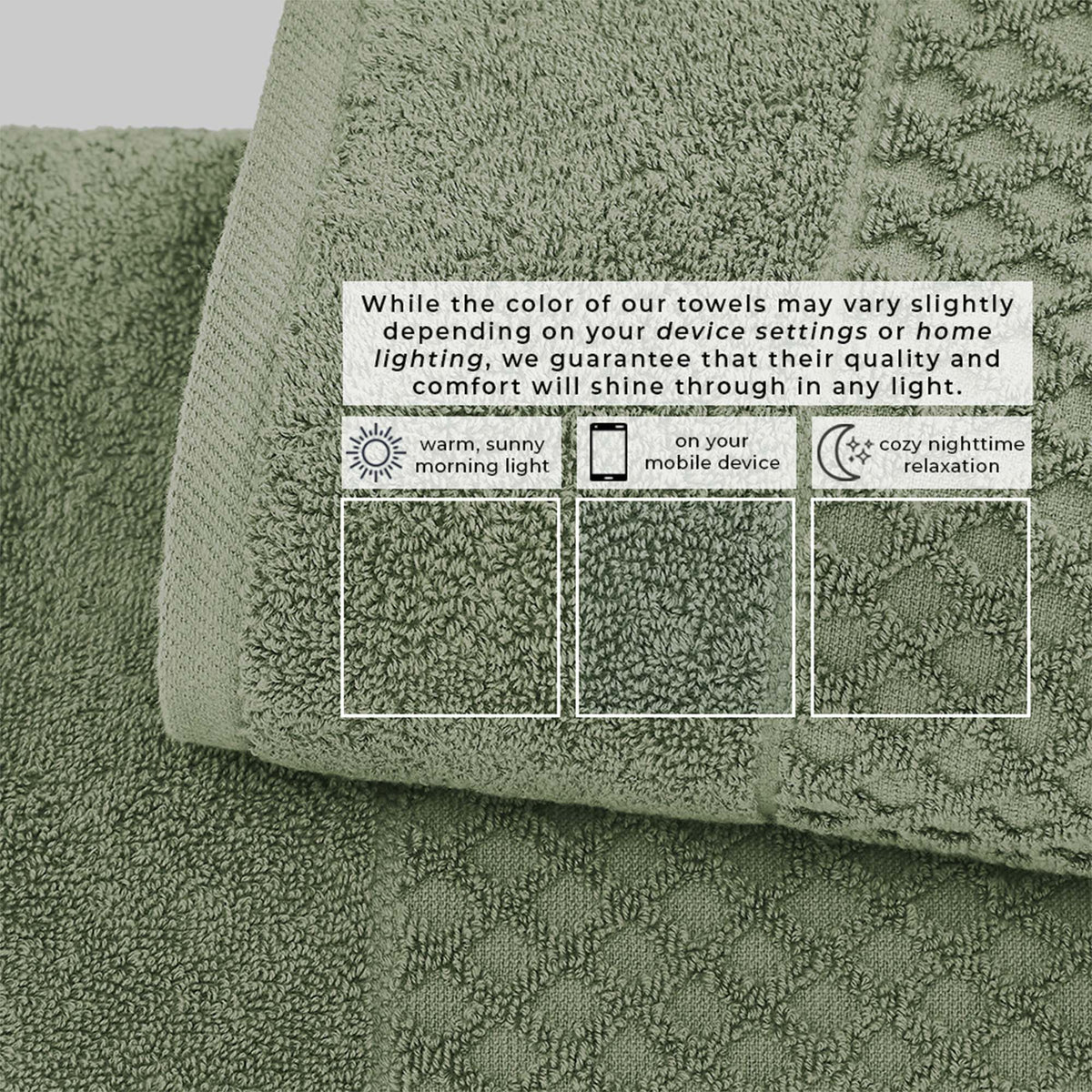 Cotton Diamond Waffle Weave Bath Towel Set – Grayson Collection – view 75