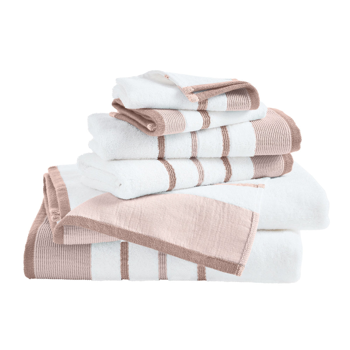 Decorative Cotton Stripe Bath Towel Set – Noelle Collection – view 125