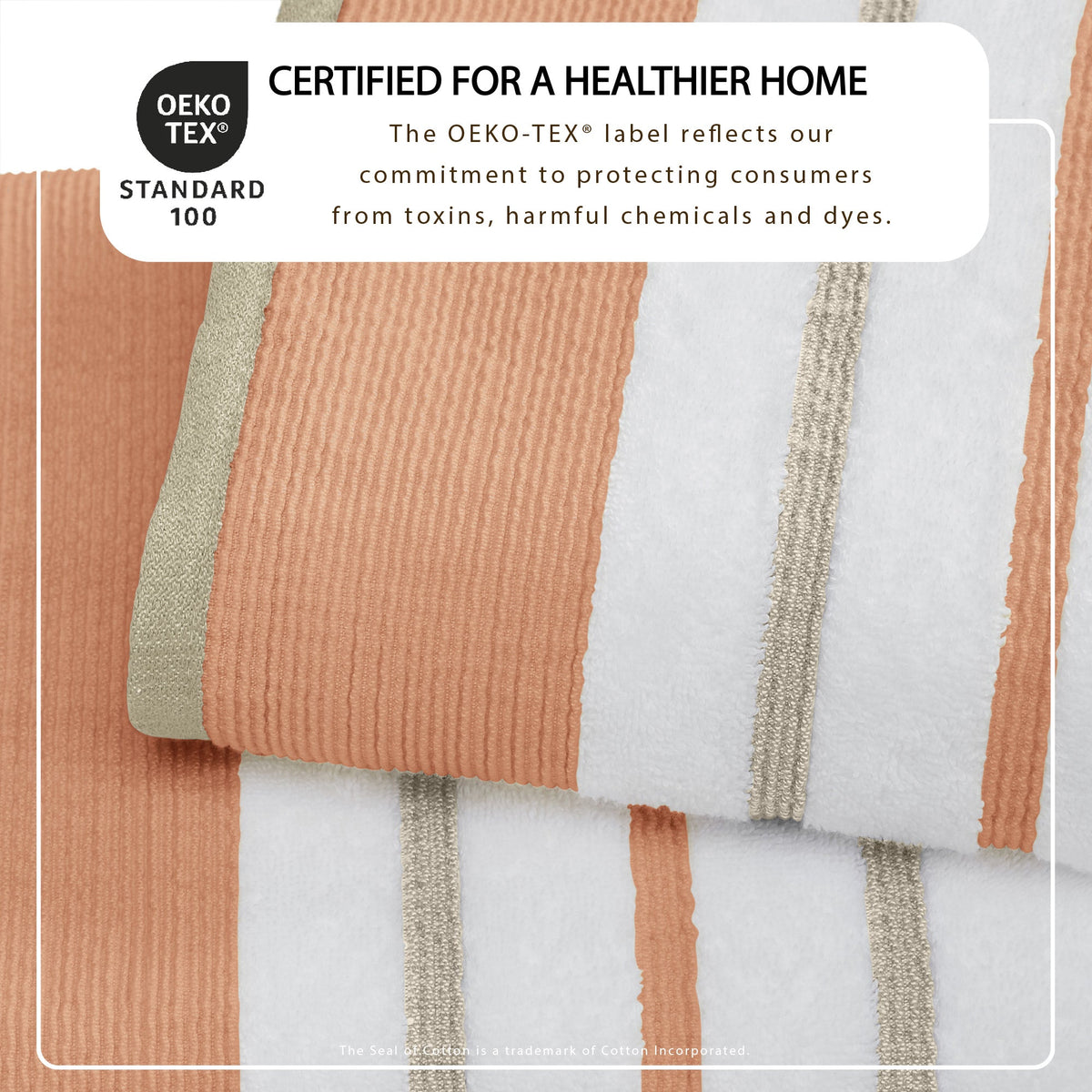 Decorative Cotton Stripe Bath Towel Set – Noelle Collection – view 51