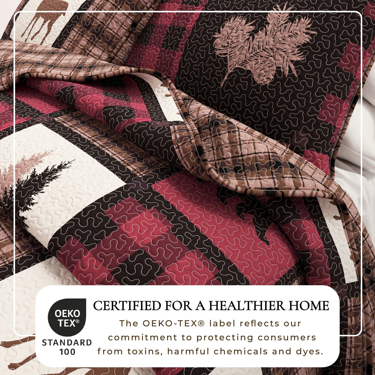 Reversible Plaid Lodge Quilt Set with Shams – Stonehurst Collection – view 14