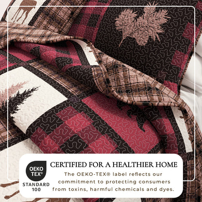 Reversible Plaid Lodge Quilt Set with Shams – Stonehurst Collection – view 14