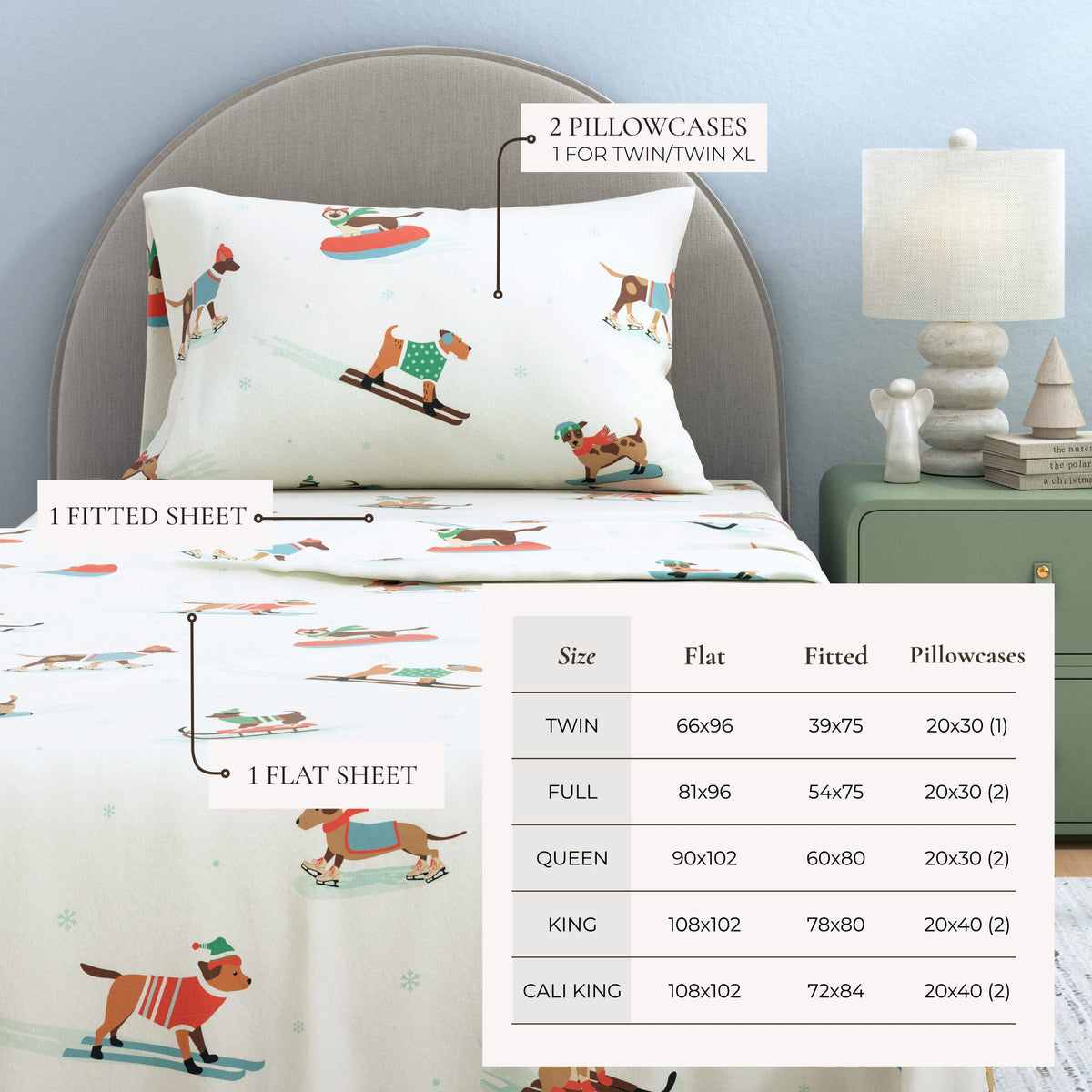 Turkish Cotton Christmas Flannel Sheet Set – Whittaker Collection – view 37