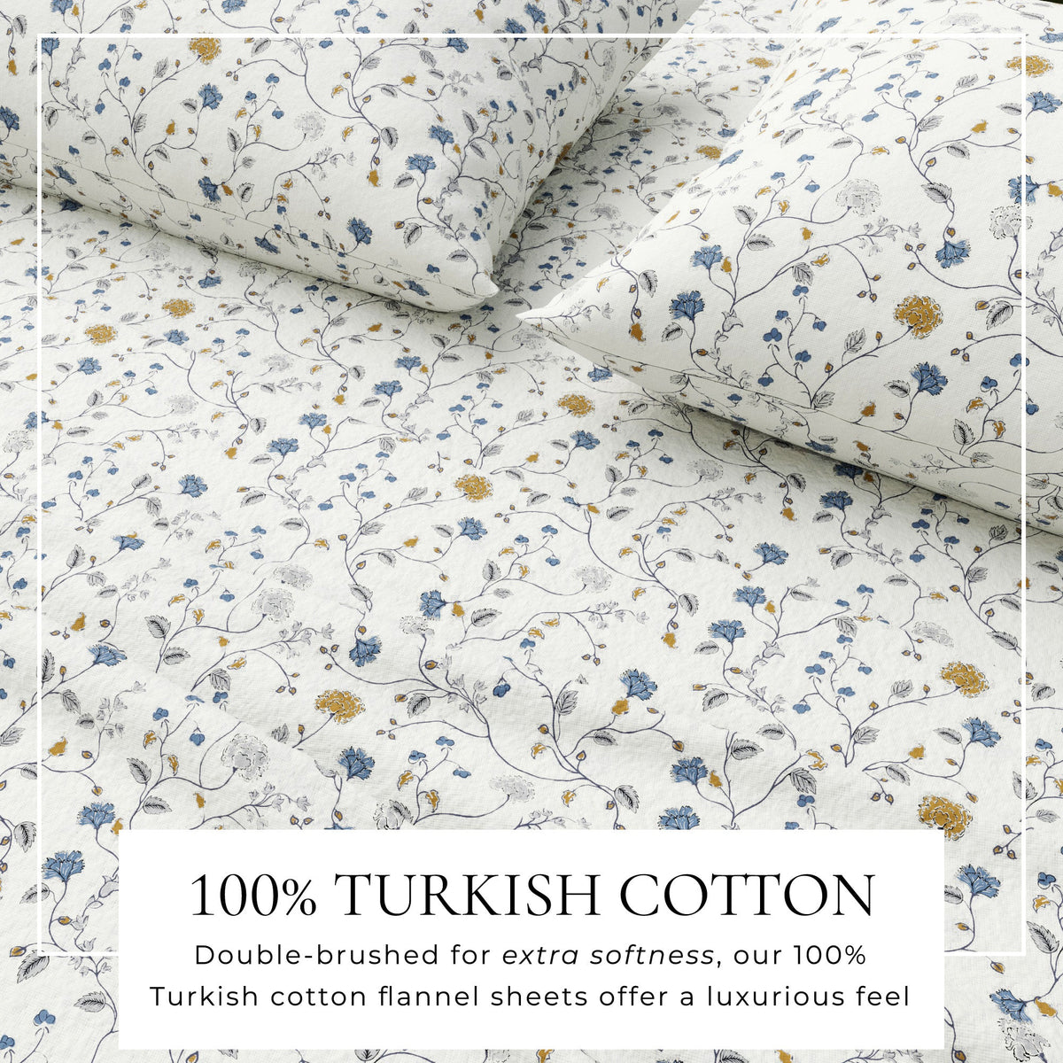 Turkish Cotton Flannel Sheet Set – Winter Floral Collection – view 2