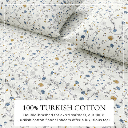 Turkish Cotton Flannel Sheet Set – Winter Floral Collection – view 2