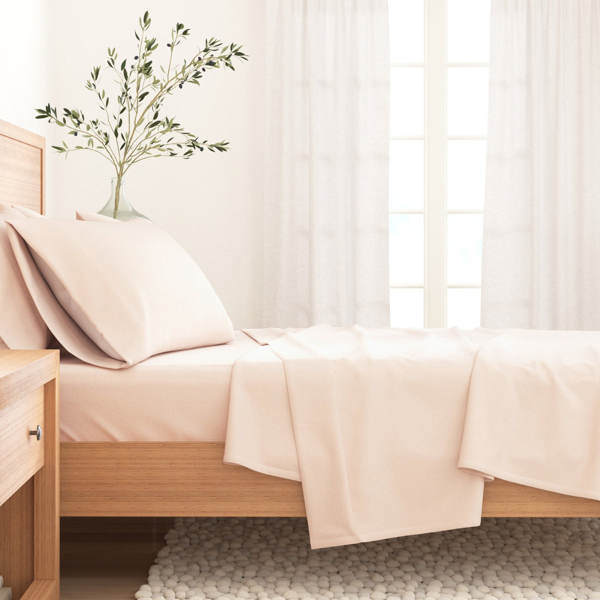 Solid Cotton Flannel Sheet Set – Nordic Collection – view 15