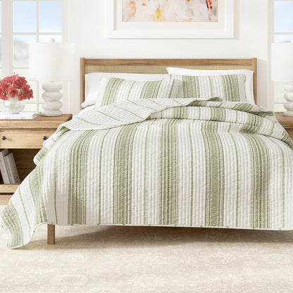 Classic Farmhouse Stripe Reversible Quilt Set – Wesley Collection – view 8