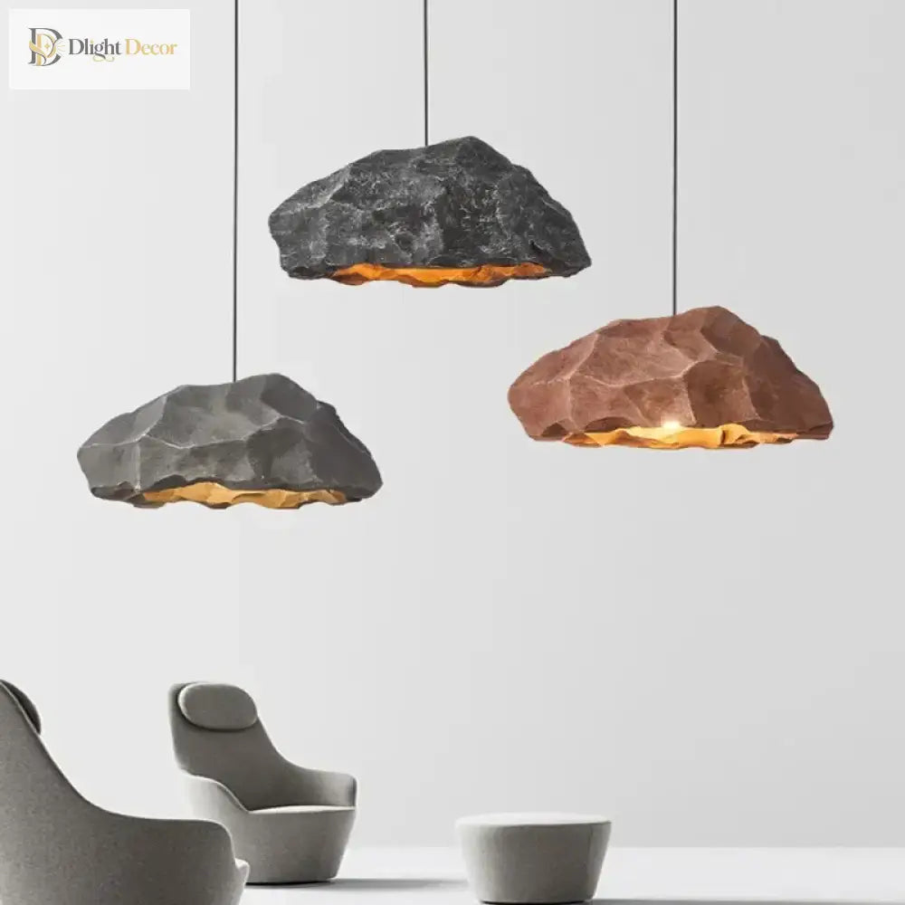 Wabi Minimalist LED Rock Pendant Light for Bedroom – view 2