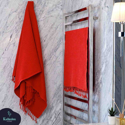 Waffle Weave Organic Cotton Turkish Towel, Stone Washed Bath and Hand – view 5