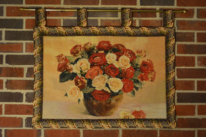 Jacquard Rose Basket Cotton Blend Tapestry Wall Hanging, 27 x 20 Inch – view 9