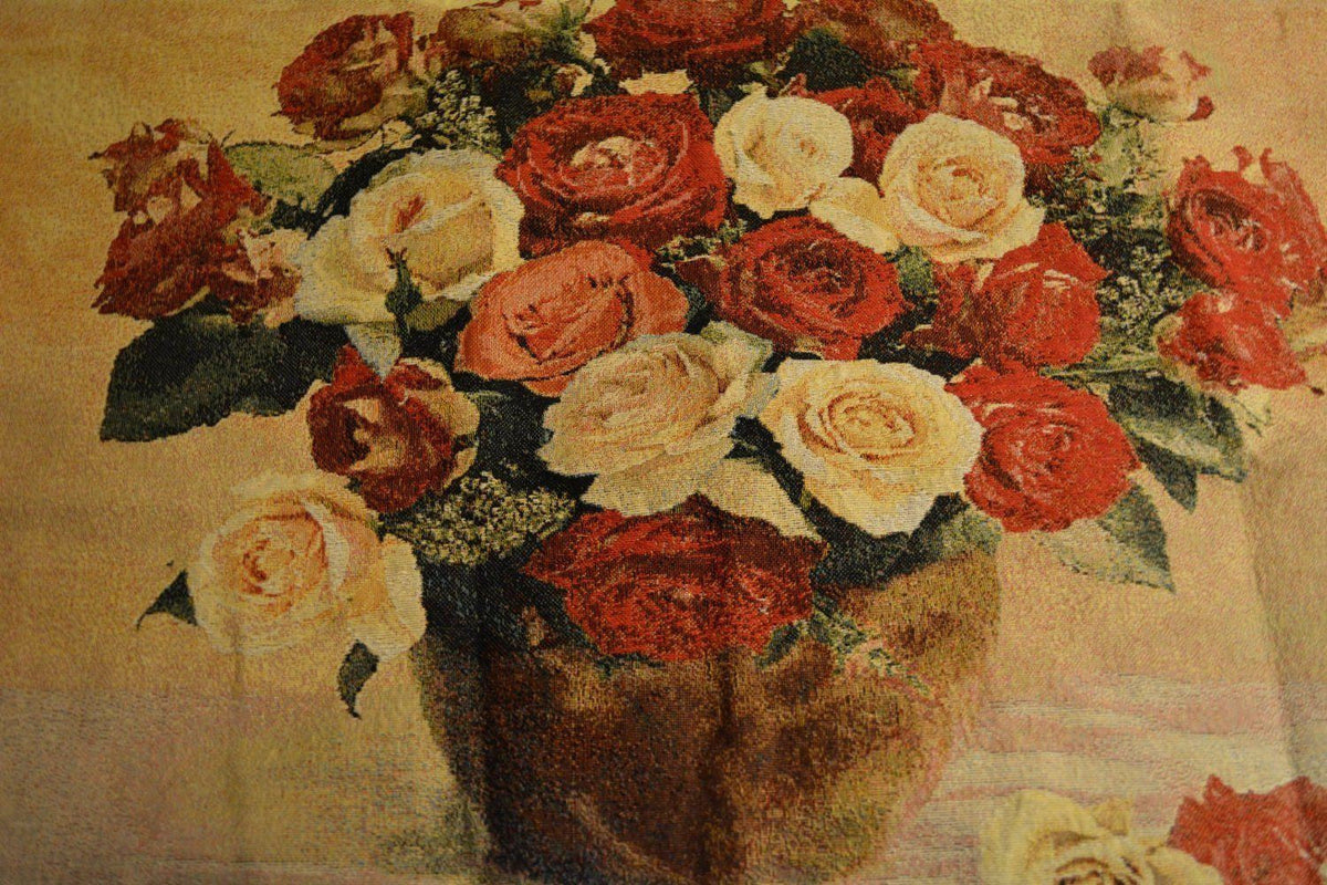 Jacquard Rose Basket Cotton Blend Tapestry Wall Hanging, 27 x 20 Inch – view 6