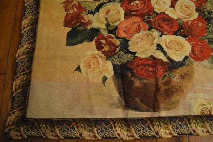 Jacquard Rose Basket Cotton Blend Tapestry Wall Hanging, 27 x 20 Inch – view 8