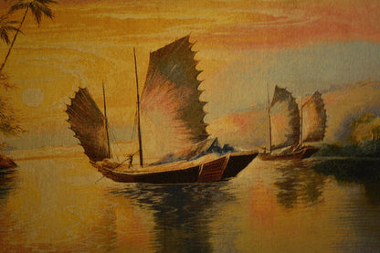 Exotic Ships on the Horizon Coastal Tapestry Wall Hanging, 28 x 55 – view 6