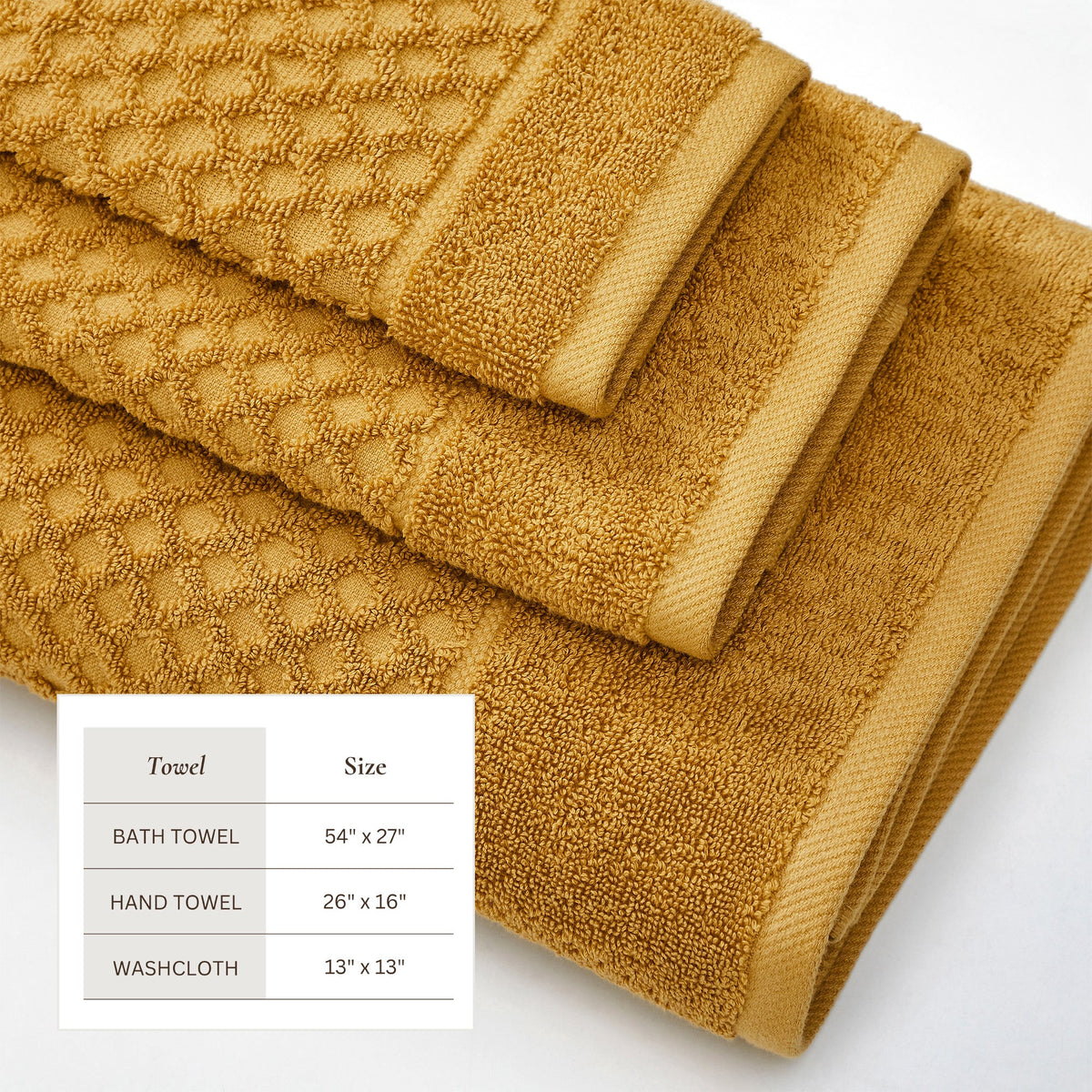Cotton Diamond Waffle Weave Bath Towel Set – Grayson Collection – view 116