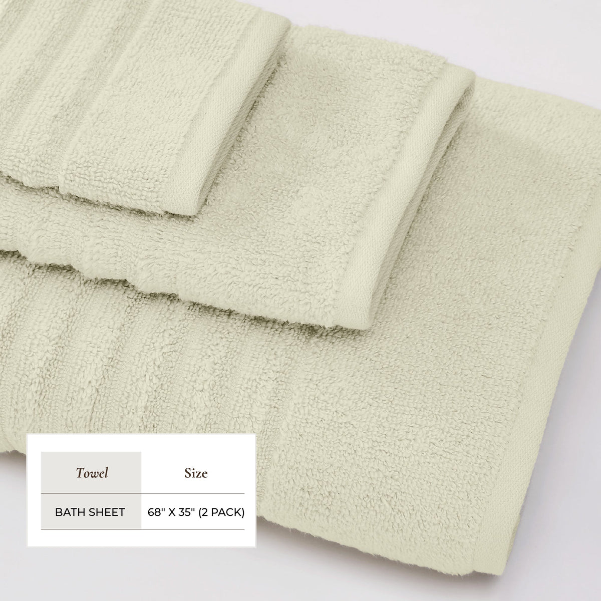 Karina Collection Luxury Combed Cotton Ribbed Bath Towel Set – view 142