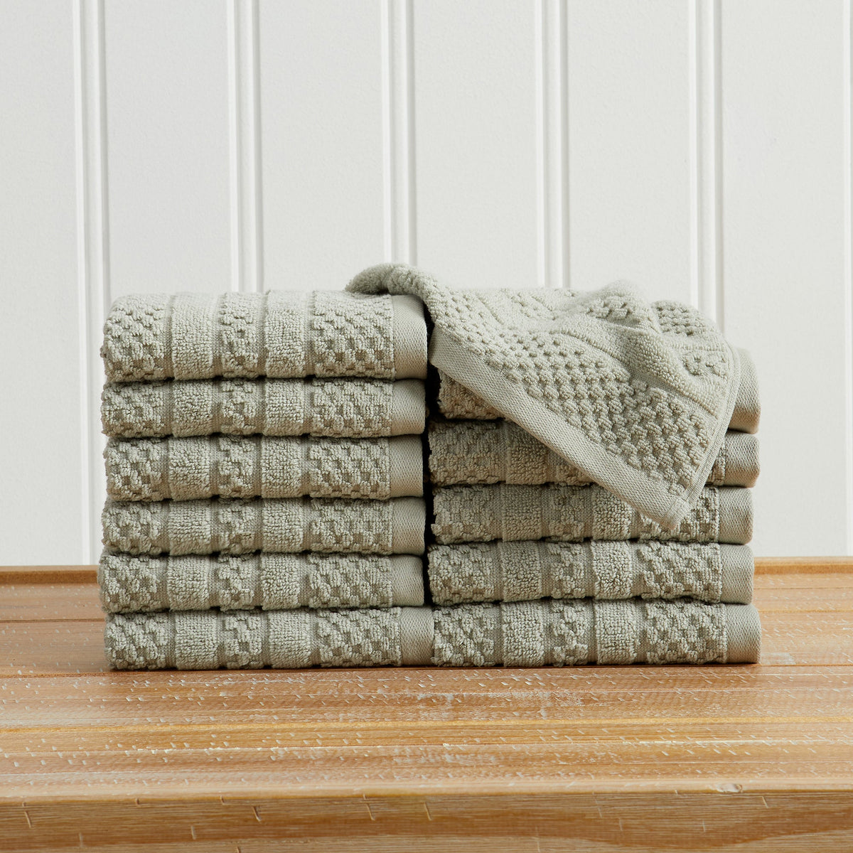 100% Cotton Checkered Jacquard Bath Towel Set – Giuliana Collection – view 78
