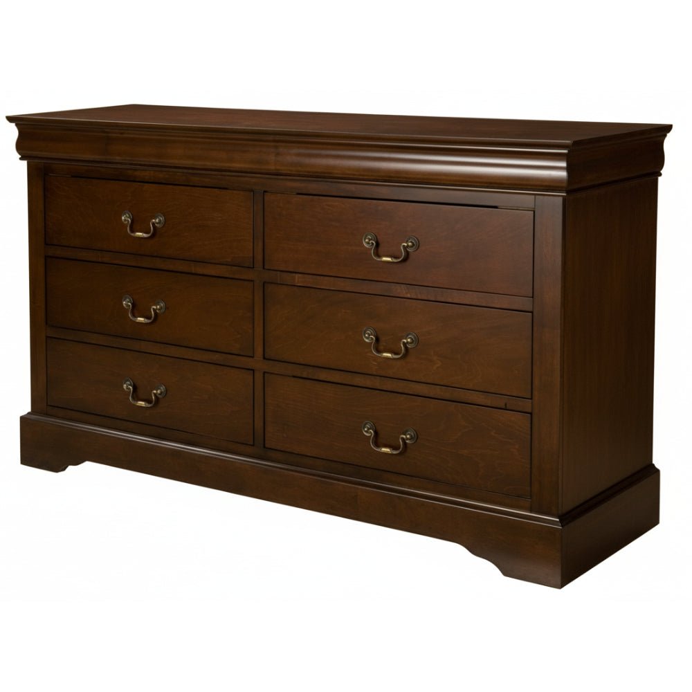 West Haven Dresser in Cappuccino Brown with Antique Brass Hardware – view 3