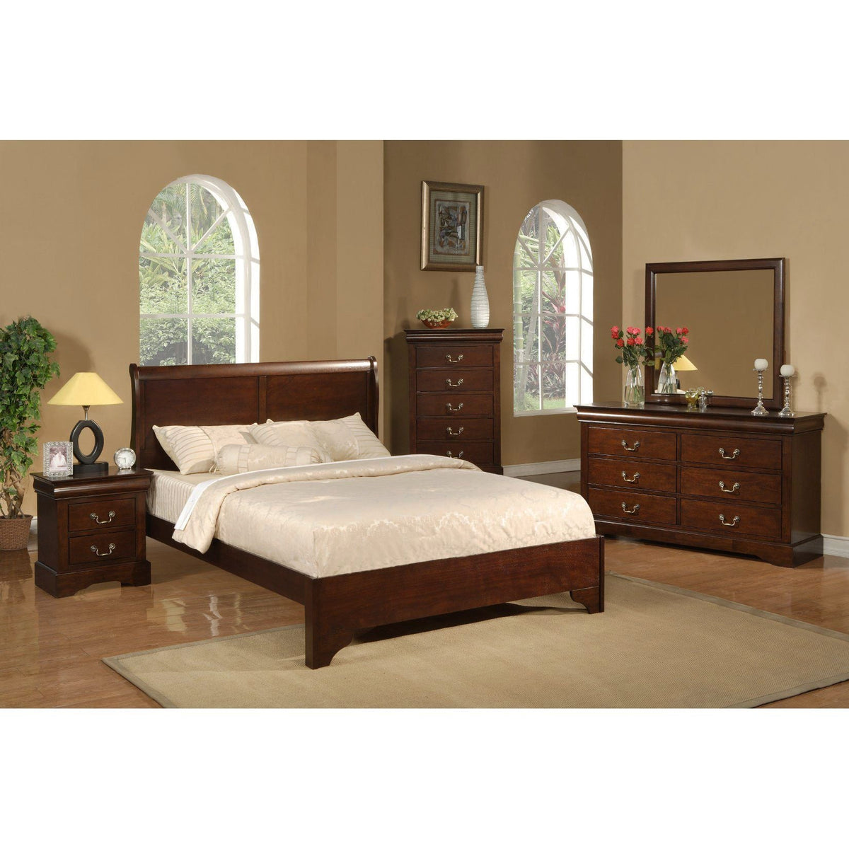 West Haven Dresser in Cappuccino Brown with Antique Brass Hardware – view 5
