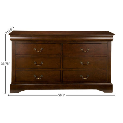 West Haven Dresser in Cappuccino Brown with Antique Brass Hardware – view 7