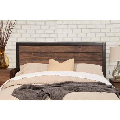 Weston Mahogany and Pine Bed with Black-Framed Rustic Panels – view 3