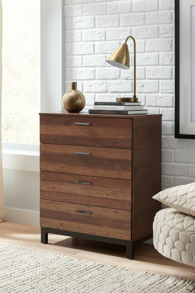 Weston Mahogany Wood Chest with Artisan Rustic Pine Finish – view 2