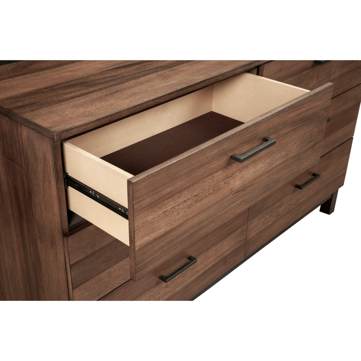 Weston 6-Drawer Dresser in Rustic Pine with Black Base – view 5
