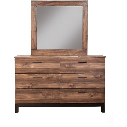 Weston 6-Drawer Dresser in Rustic Pine with Black Base – view 7