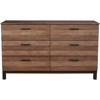 Weston 6-Drawer Dresser in Rustic Pine with Black Base – view 2