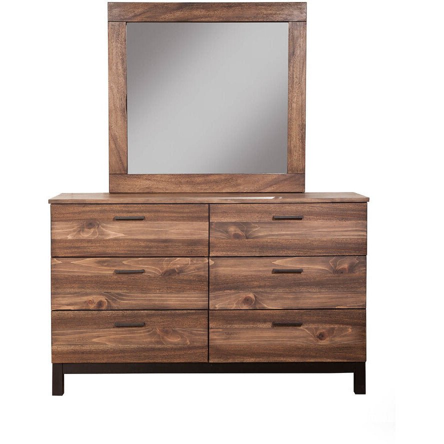 Weston Dresser and Mirror in Rustic Pine Weathered Mahogany – view 2