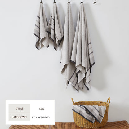 Decorative Cotton Stripe Bath Towel Set – Noelle Collection – view 101