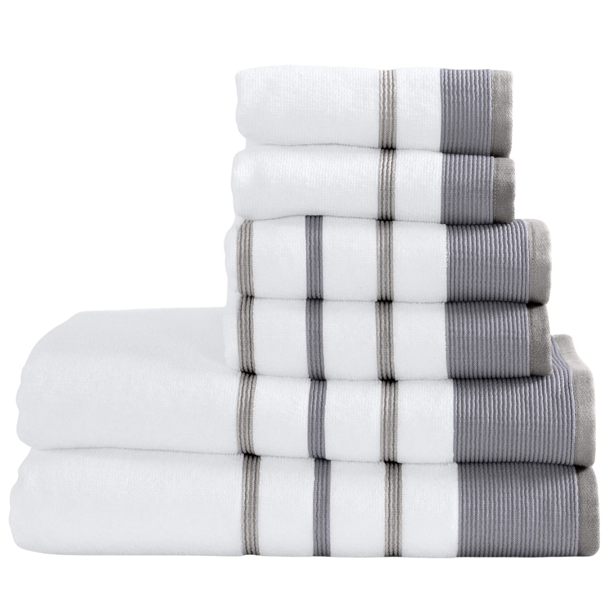 Decorative Cotton Stripe Bath Towel Set – Noelle Collection – view 5