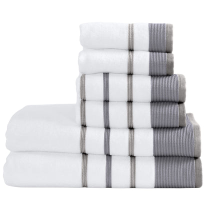 Decorative Cotton Stripe Bath Towel Set – Noelle Collection – view 5