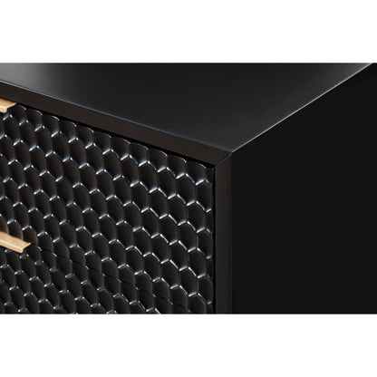 White Pearl 3-Drawer Accent Chest with Gold Metal Base – view 12