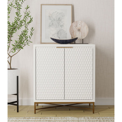 White Pearl Bar Cabinet with Gold Metal Base and Handles