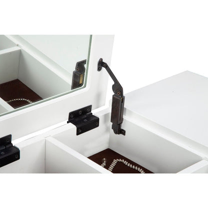White Pearl Bedroom Vanity Desk with Textured Drawer Front – view 7