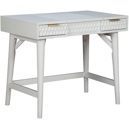 White Pearl Bedroom Vanity Desk with Textured Drawer Front – view 5