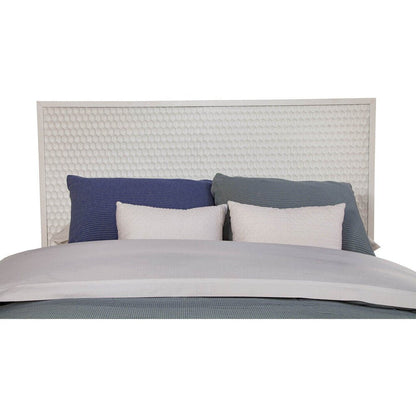 White Pearl Textured Headboard with Mahogany Border – view 3