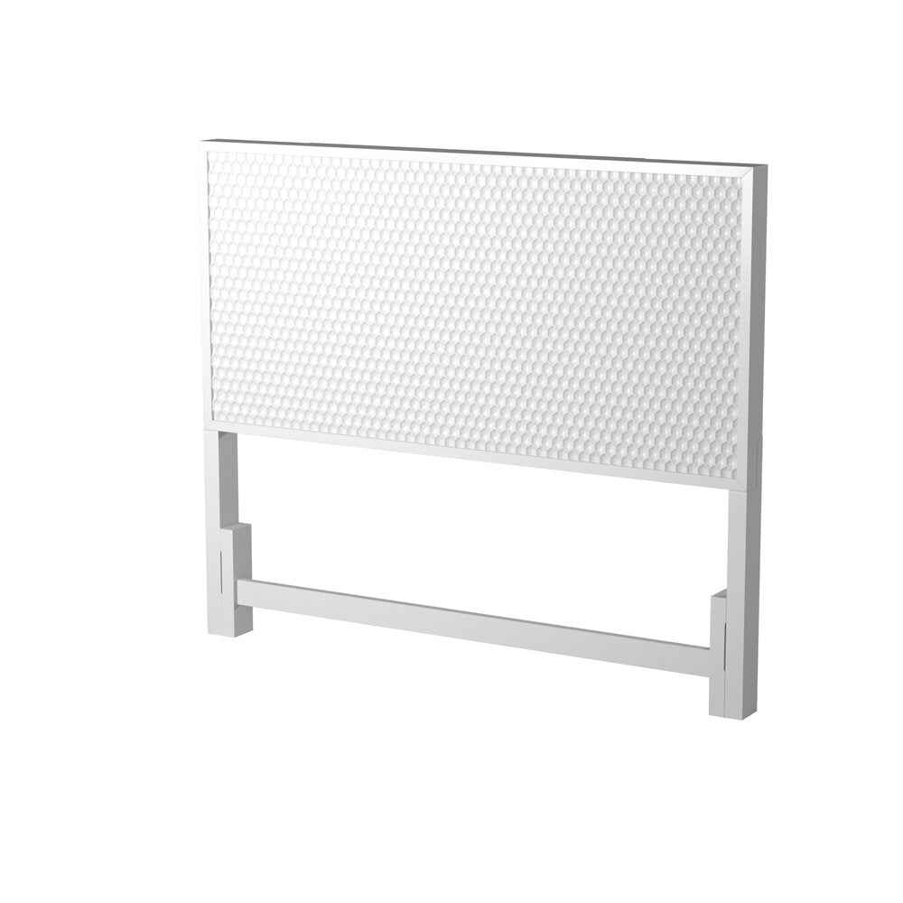 White Pearl Textured Headboard with Mahogany Border – view 6