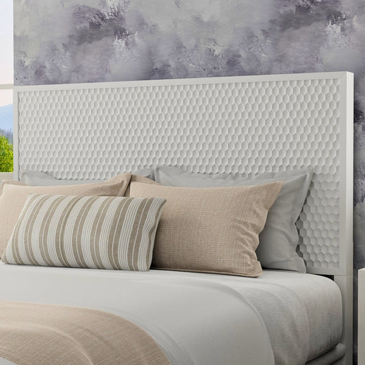 White Pearl Mahogany Wood Headboard for Bedroom