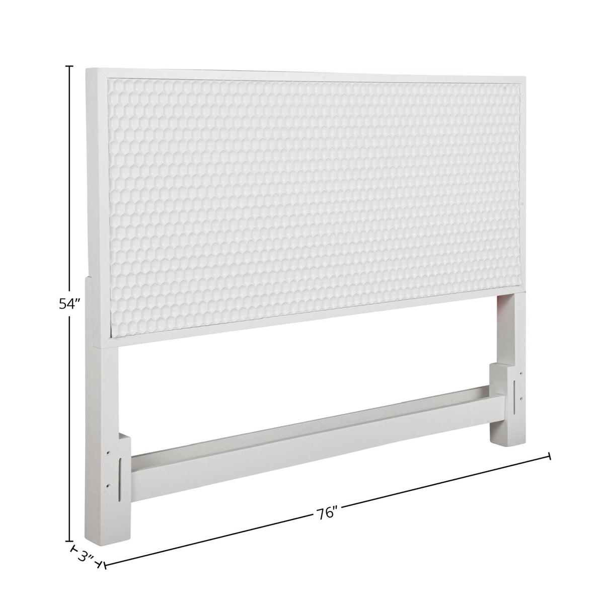 White Pearl Textured Headboard with Mahogany Border – view 10