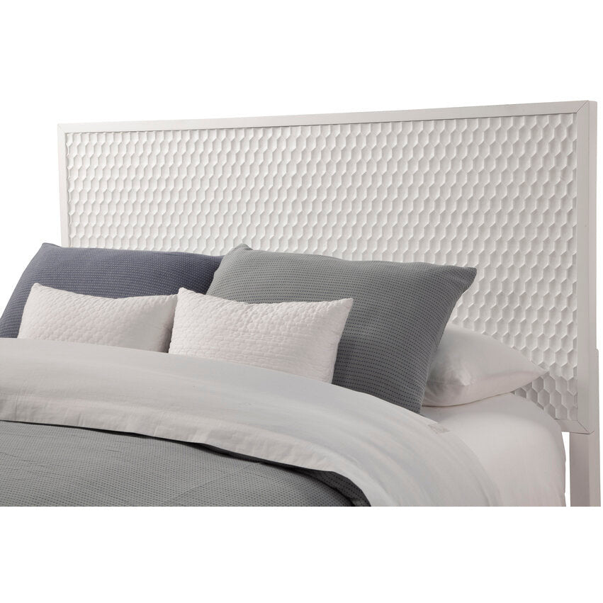 White Pearl Textured Headboard with Mahogany Border – view 4
