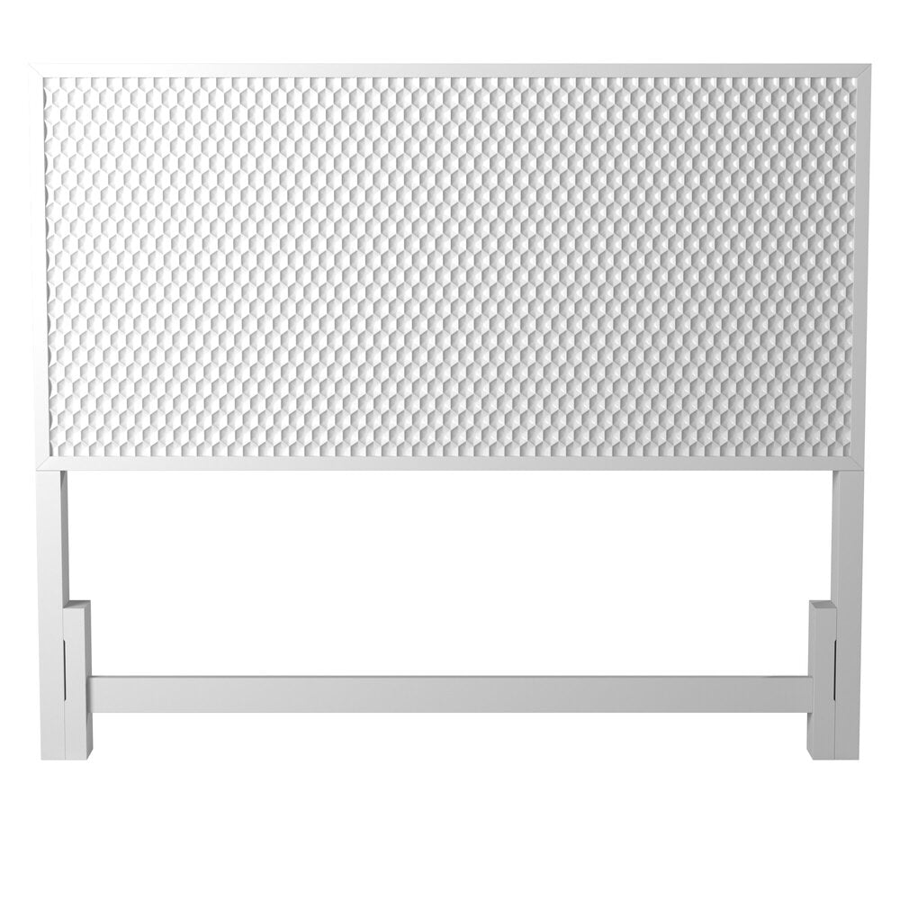 White Pearl Textured Headboard with Mahogany Border – view 5