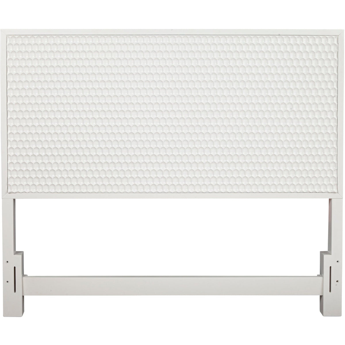 White Pearl Textured Headboard with Mahogany Border – view 8