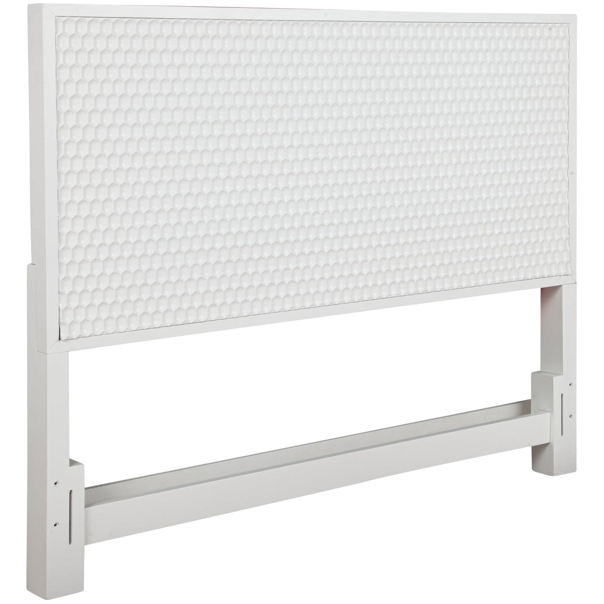 White Pearl Textured Headboard with Mahogany Border – view 9