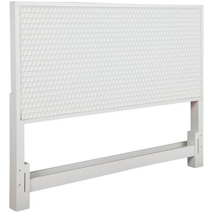 White Pearl Textured Headboard with Mahogany Border – view 9
