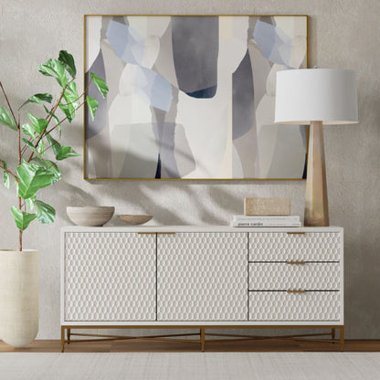White Pearl Mahogany TV Console